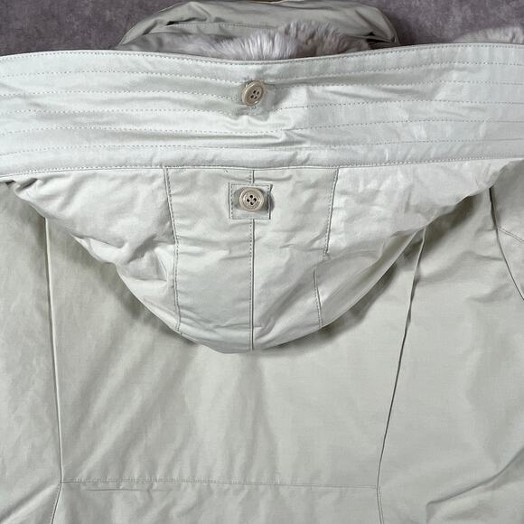 Woolrich Duck Down Puffer Jacket Womens Size‎ XL Cream Hooded Zip Up Pockets - Picture 7 of 16